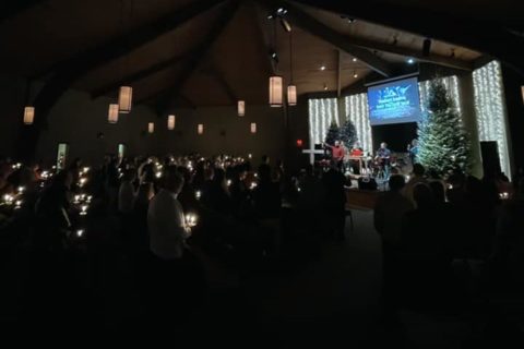 Candlelight service at Christmas