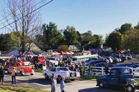 Small town parade line up