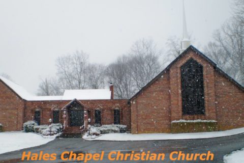Hales Chapel Christian Church in the snow